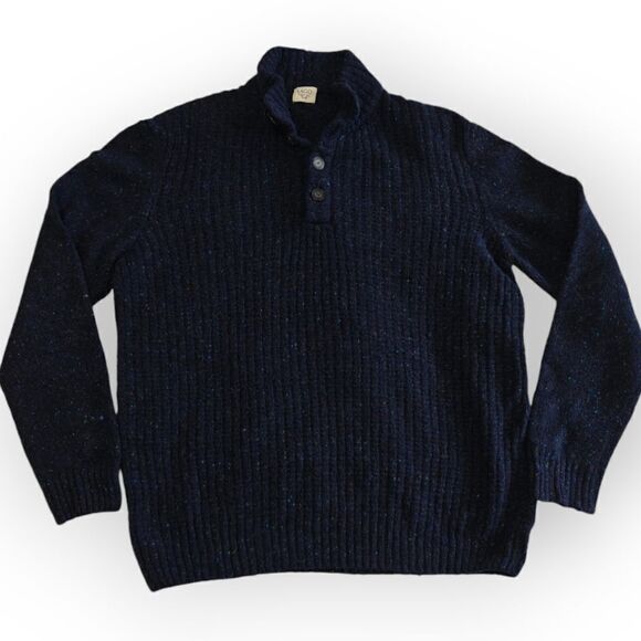 LAGO MADE IN ITALY BLUE WOOL BLEND MEN'S SWEATER SIZE L - Picture 3 of 6